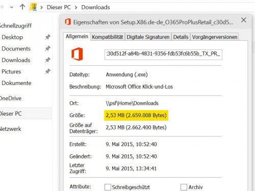 office-installer-dateigroesse