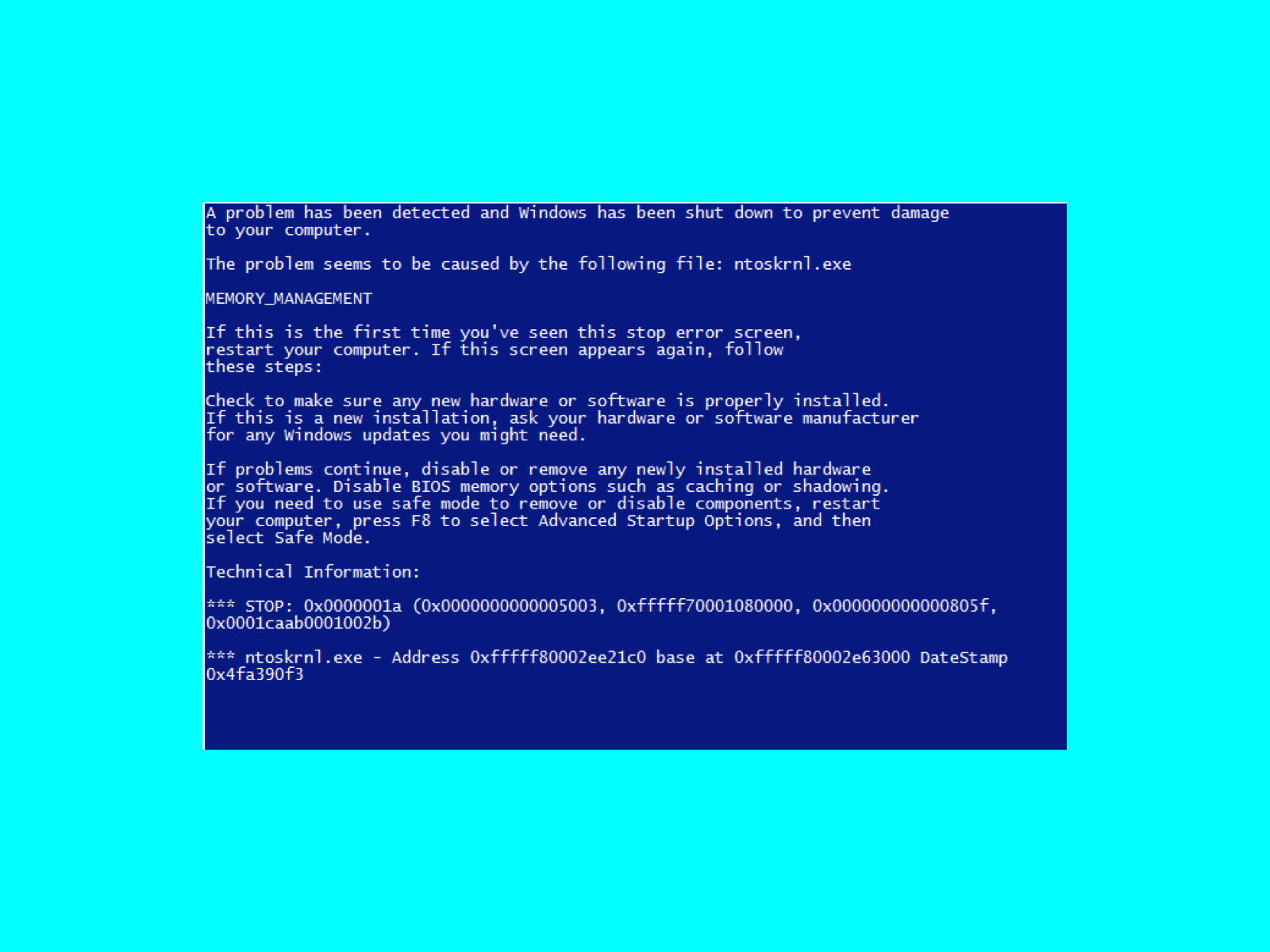 Bluescreen-Fehler von ntoskrnl.exe reparieren