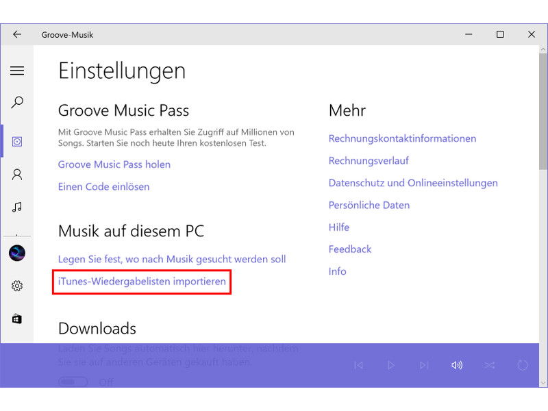 iTunes-Wiedergabe-Listen in Groove-Musik importieren