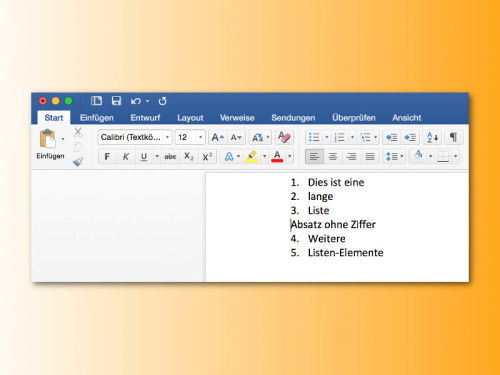 word-liste-absatz-nicht-nummerieren
