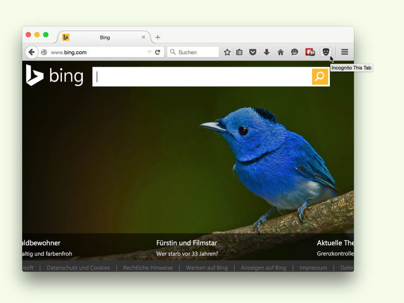 Aktuellen Firefox-Tab mit einem Klick als privaten Tab öffnen