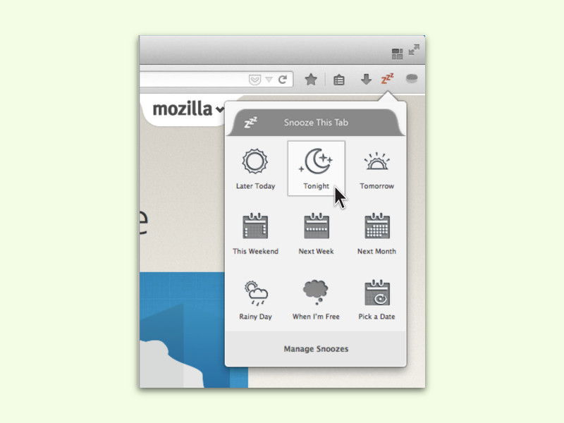 Inaktive Tabs in Firefox für später wegstecken