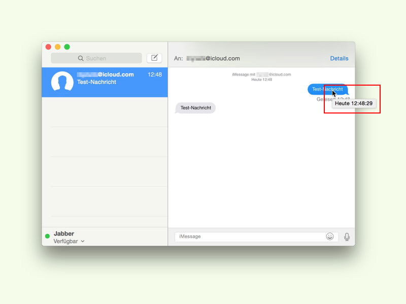 Sende-Zeiten in der Nachrichten-App von OS X anzeigen