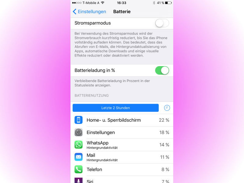 iOS 9: Mit dem Strom-Spar-Modus Akku sparen