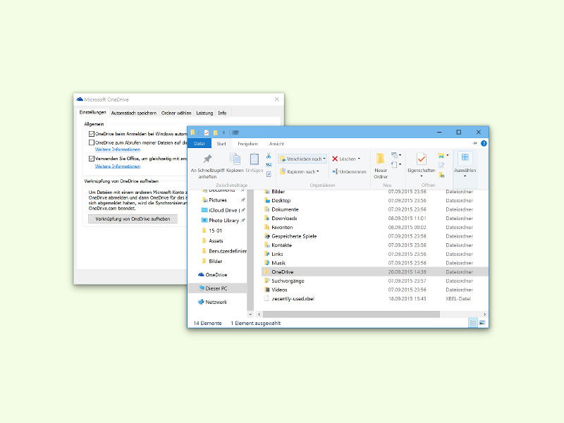 Speicher-Ort von OneDrive-Dateien in Windows 10 ändern