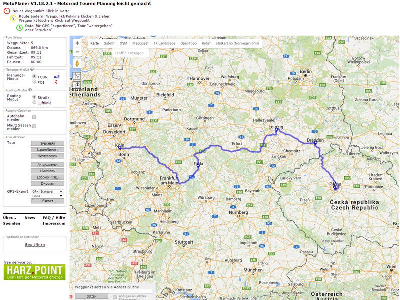 Motorrad-Touren planen