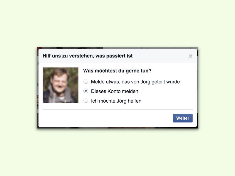 Gefälschte Facebook-Konten als Betrug melden