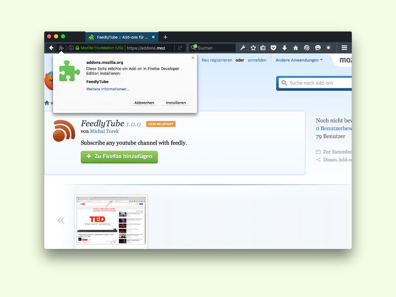 Firefox: YouTube-Kanäle in Feedly abonnieren