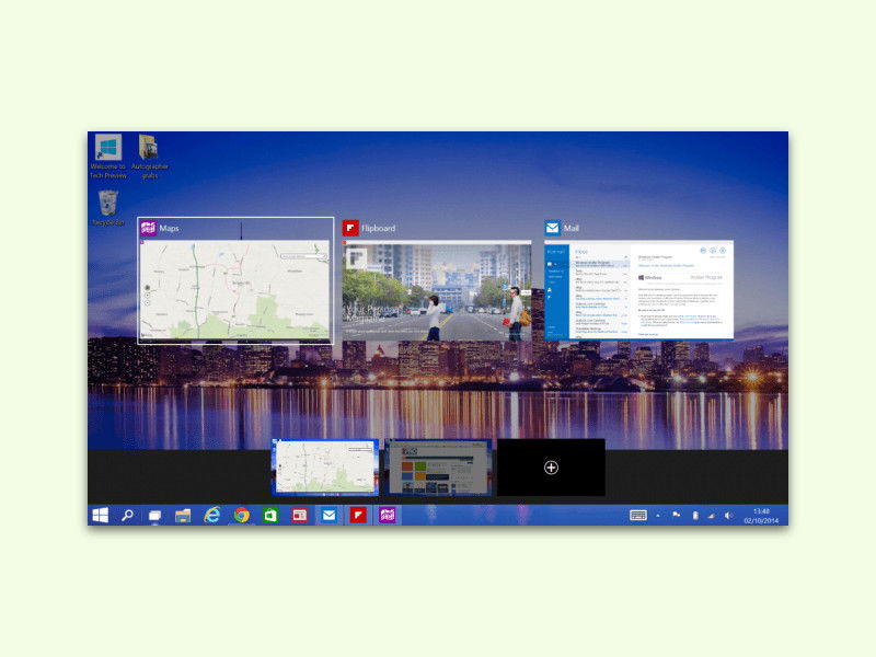 Virtuelle Desktops in Windows 10 per Tastatur steuern