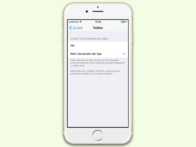 Aktuellen Standort an mobil verfasste Tweets anhängen
