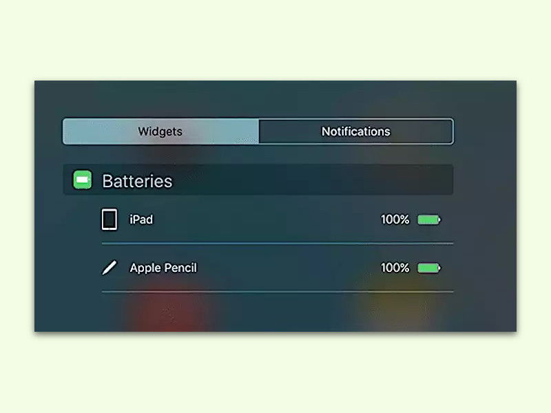 Lade-Stand des Akkus beim Apple Pencil prüfen