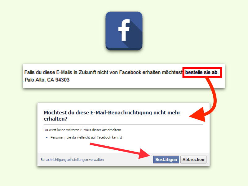 Nervige eMails von Facebook abschalten