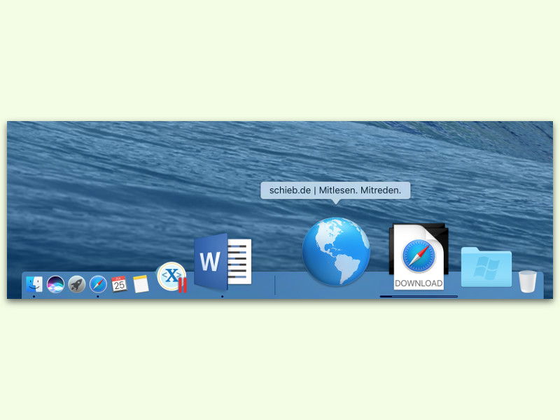 Websites direkt im Dock platzieren