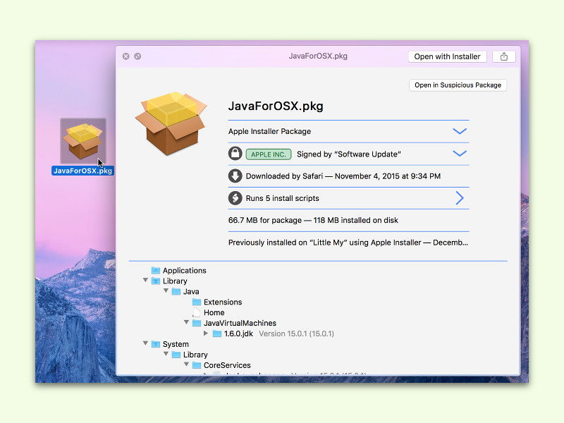 Paket-Installer in macOS ohne Installation untersuchen