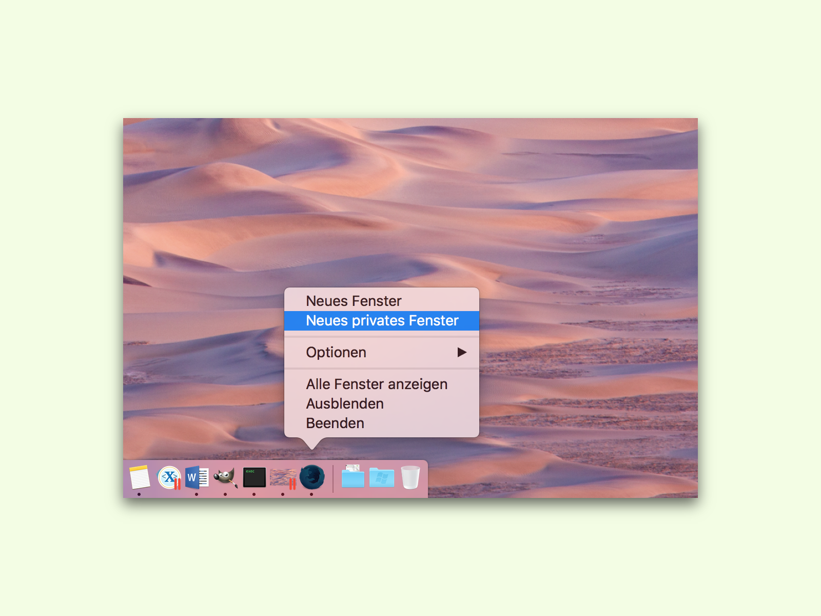 Schnell ein neues privates Firefox-Fenster öffnen