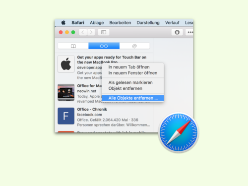 safari-lese-liste-leeren