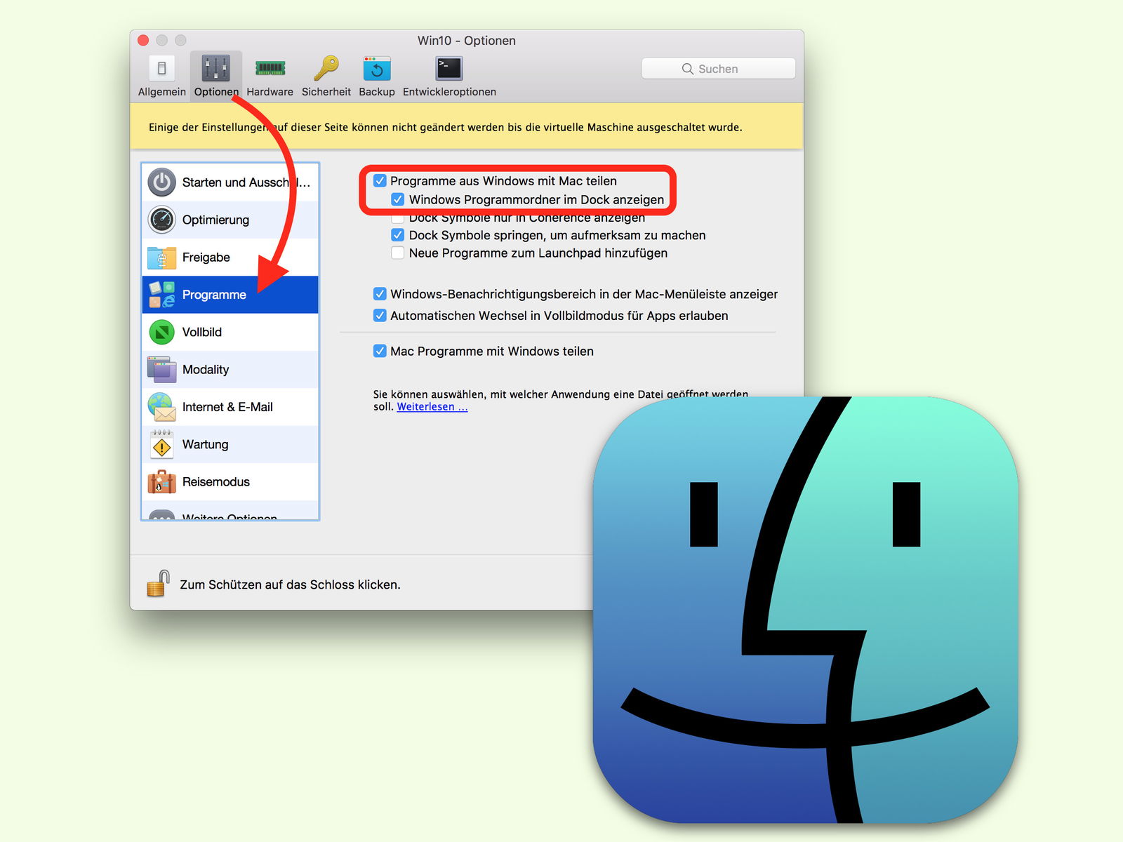 Parallels: Windows-Programme im Dock