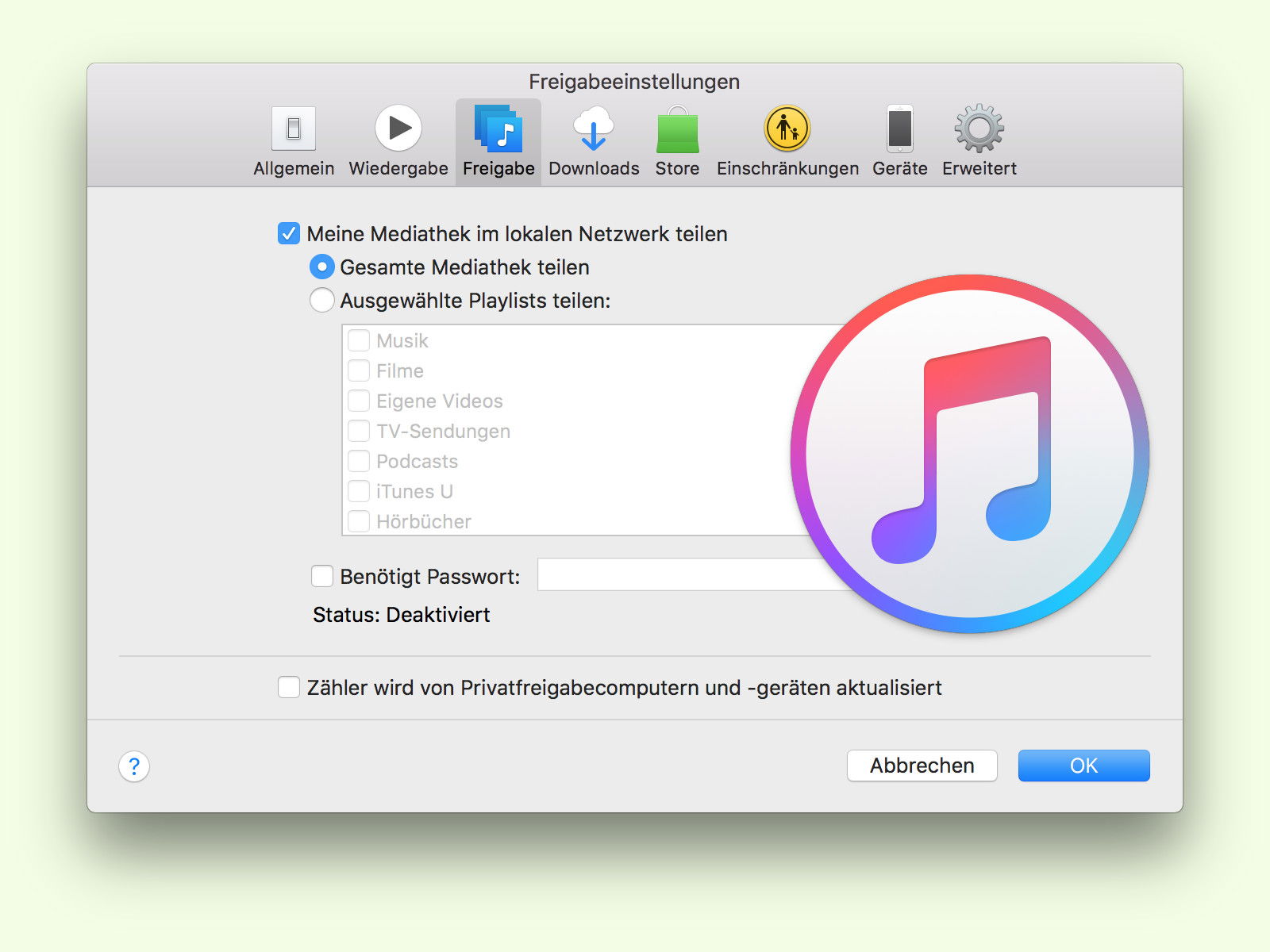 Musik im Netzwerk teilen