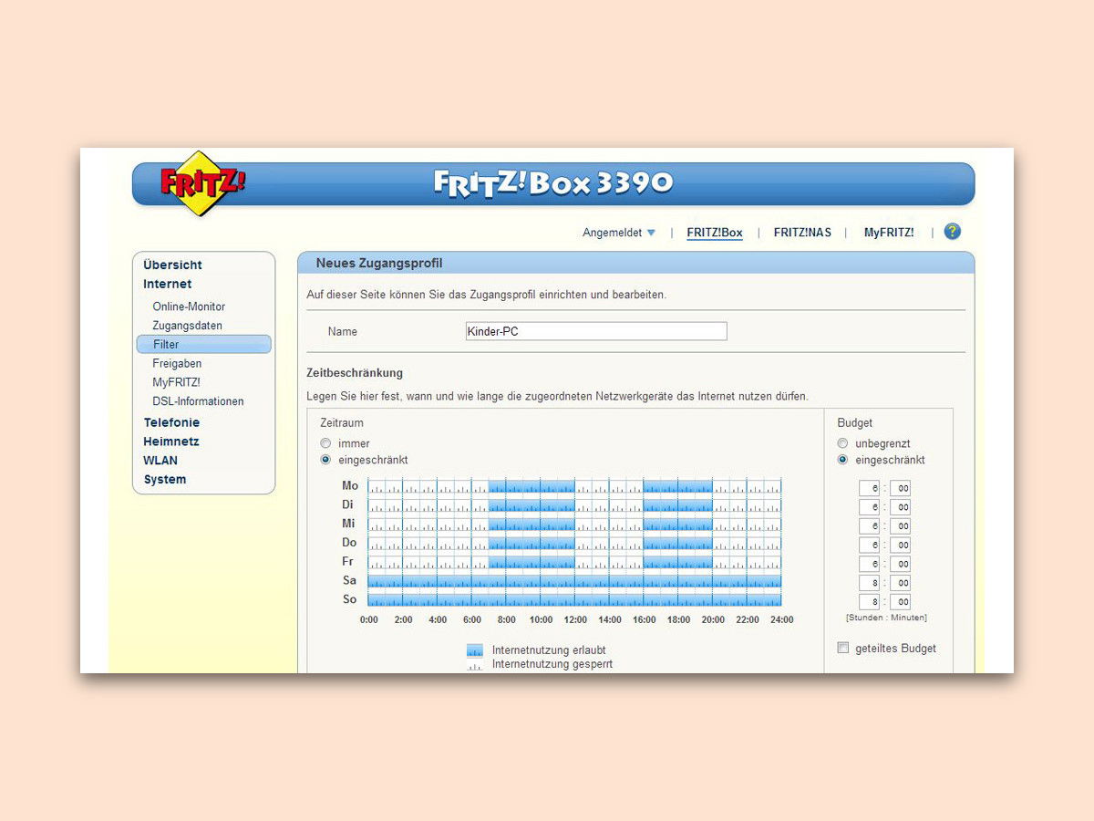 FRITZ!Box: So lange darf der Nachwuchs surfen