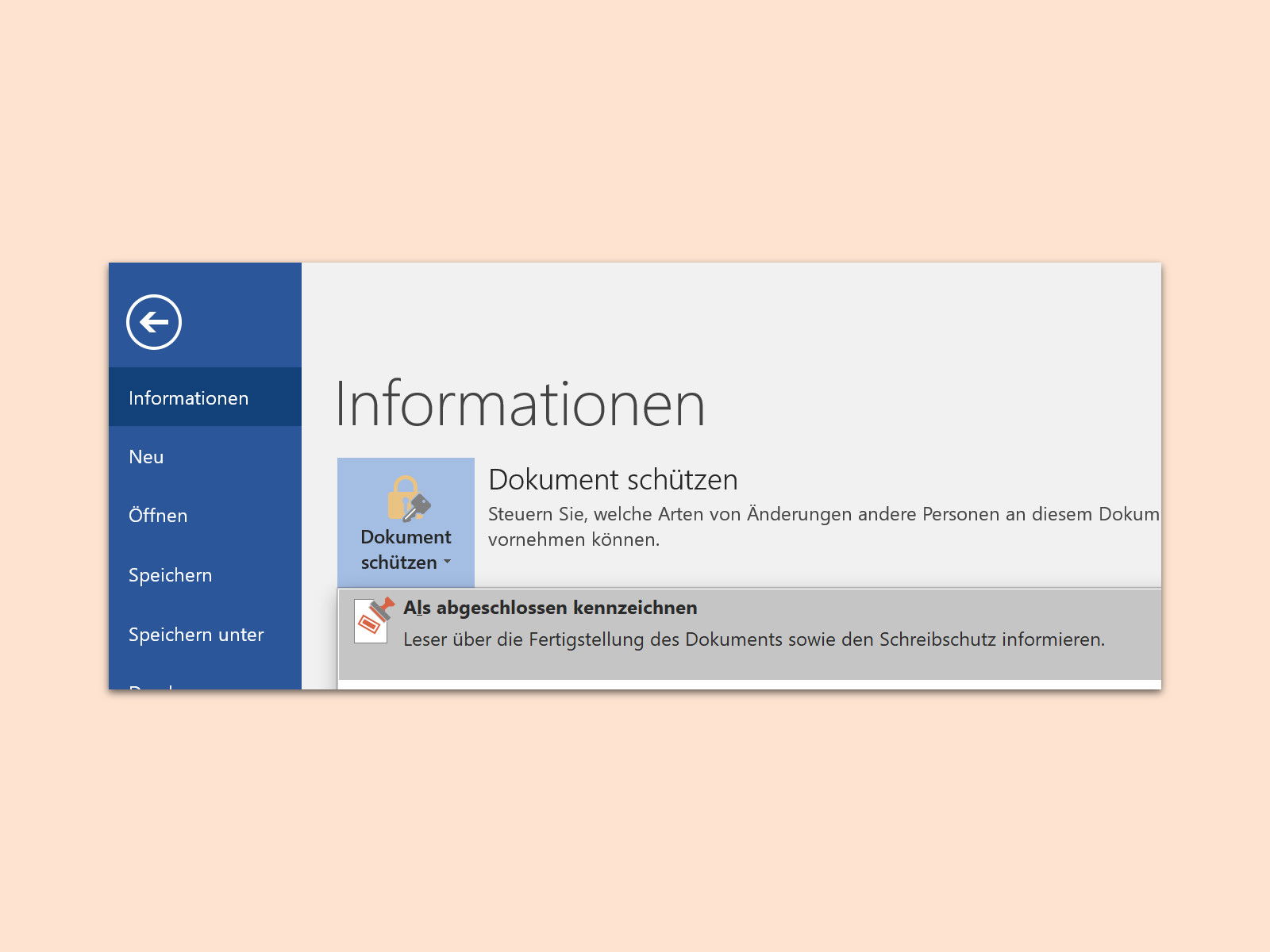 Word-Dokumente als fertig markieren