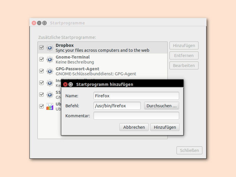 Gnome: Programme beim Start öffnen