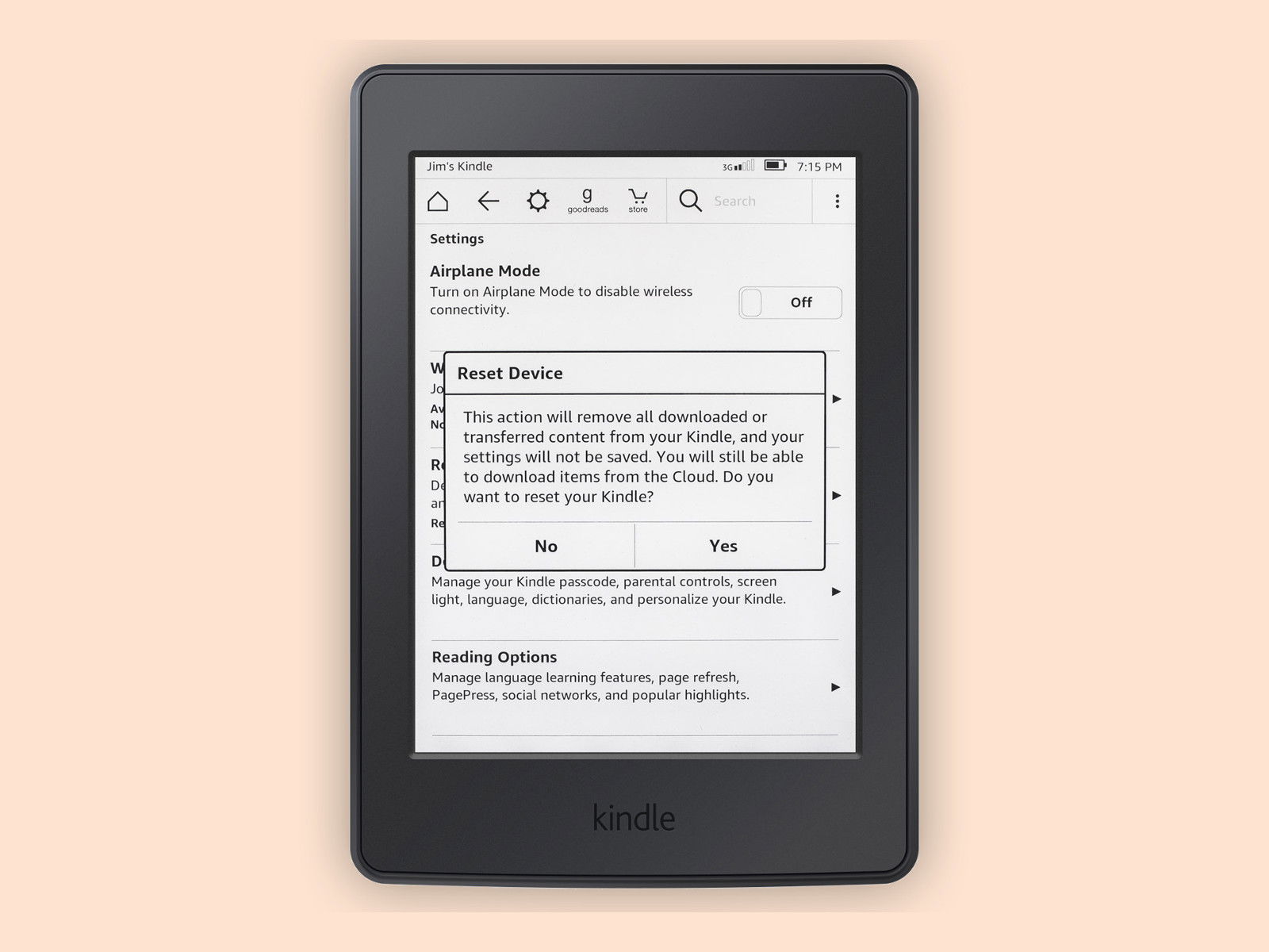 Kindle zurücksetzen
