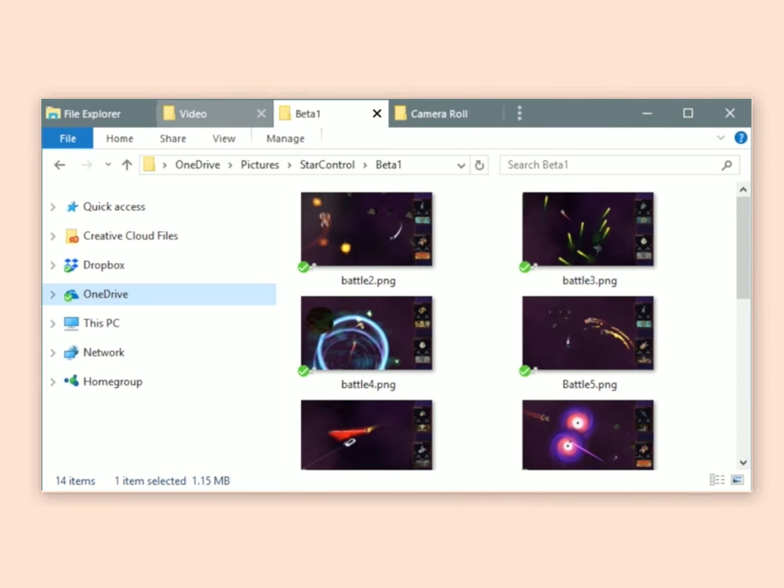 Apps in ein einzelnes Fenster gruppieren