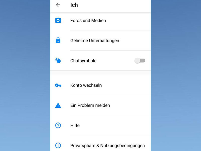 Chat-Symbole im Facebook Messenger deaktivieren
