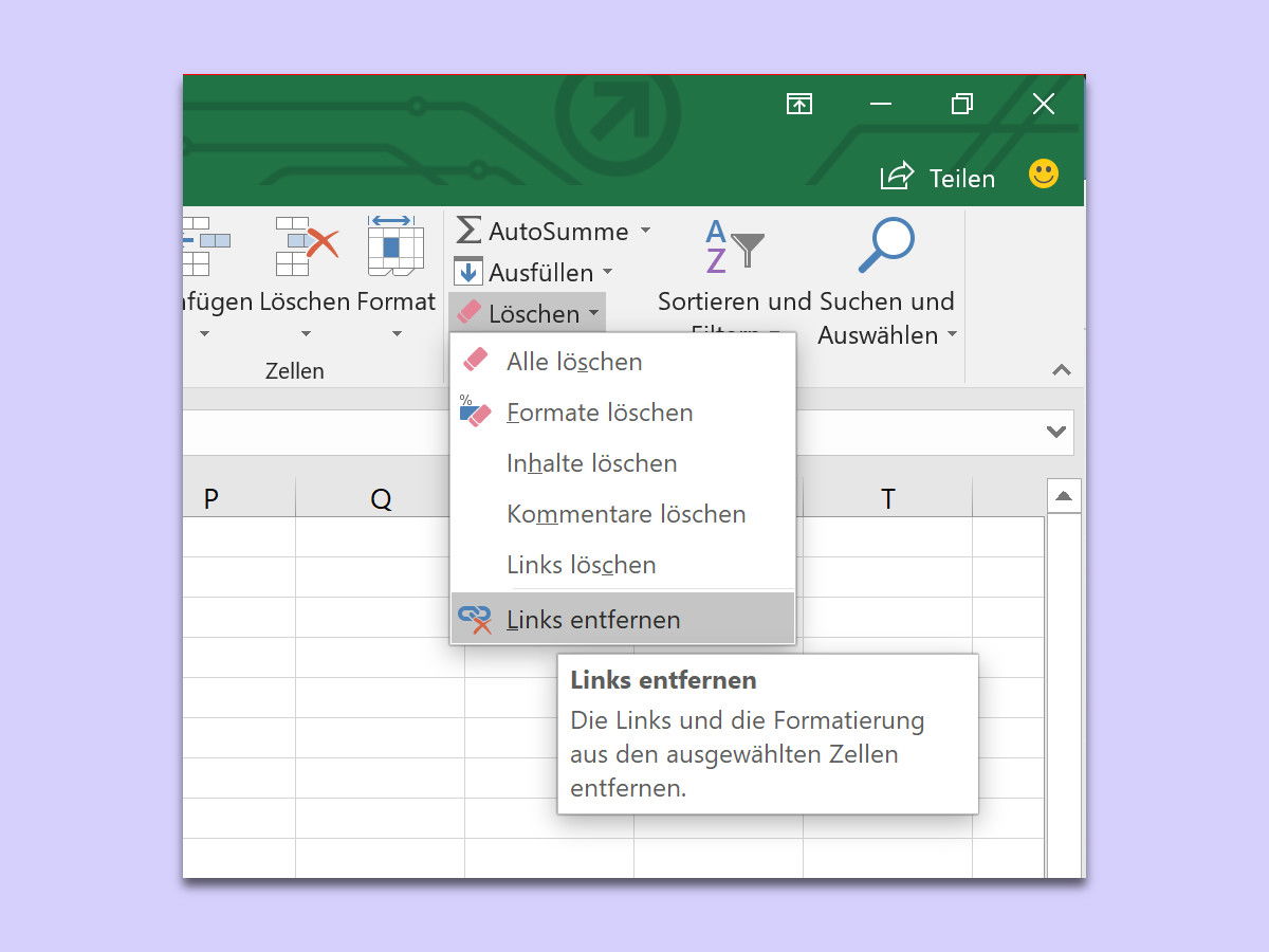Excel: Alle Hyperlinks entfernen