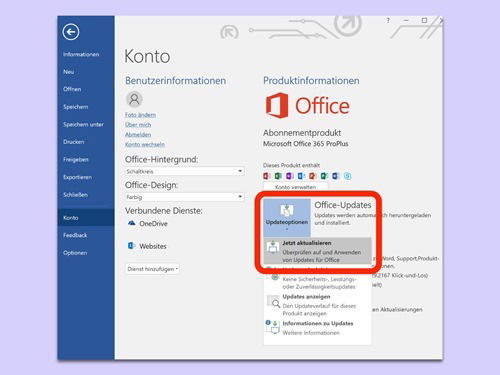 Microsoft Office manuell aktualisieren