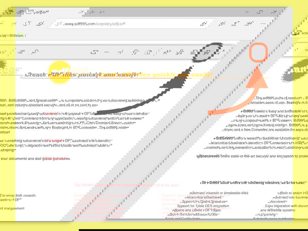 PDF-Formulare speichern in Edge