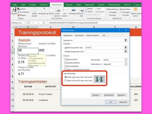 Große Excel-Tabellen ausdrucken