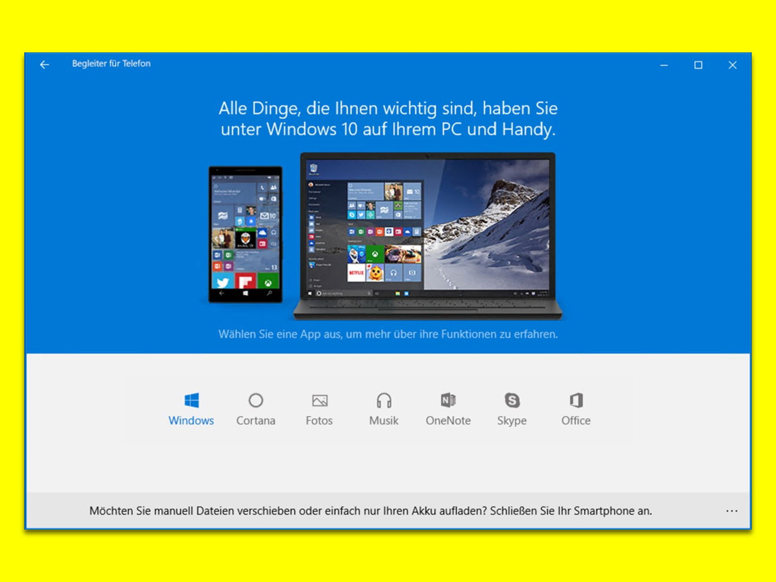 Windows 10 und Android vernetzen