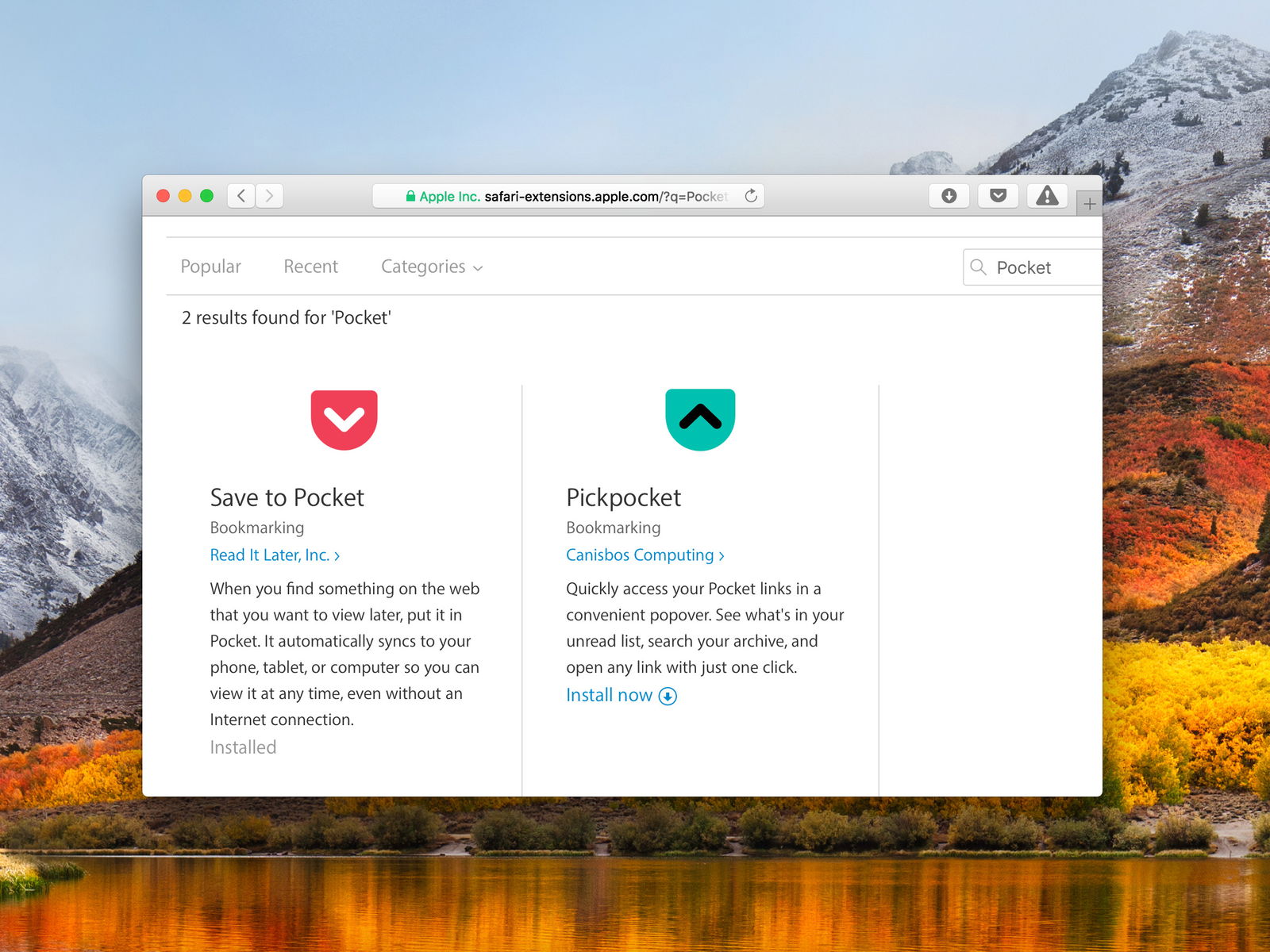 Safari: Webseiten in Pocket speichern