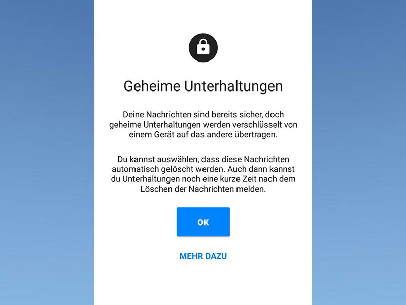 Geheime Unterhaltung über Facebook führen