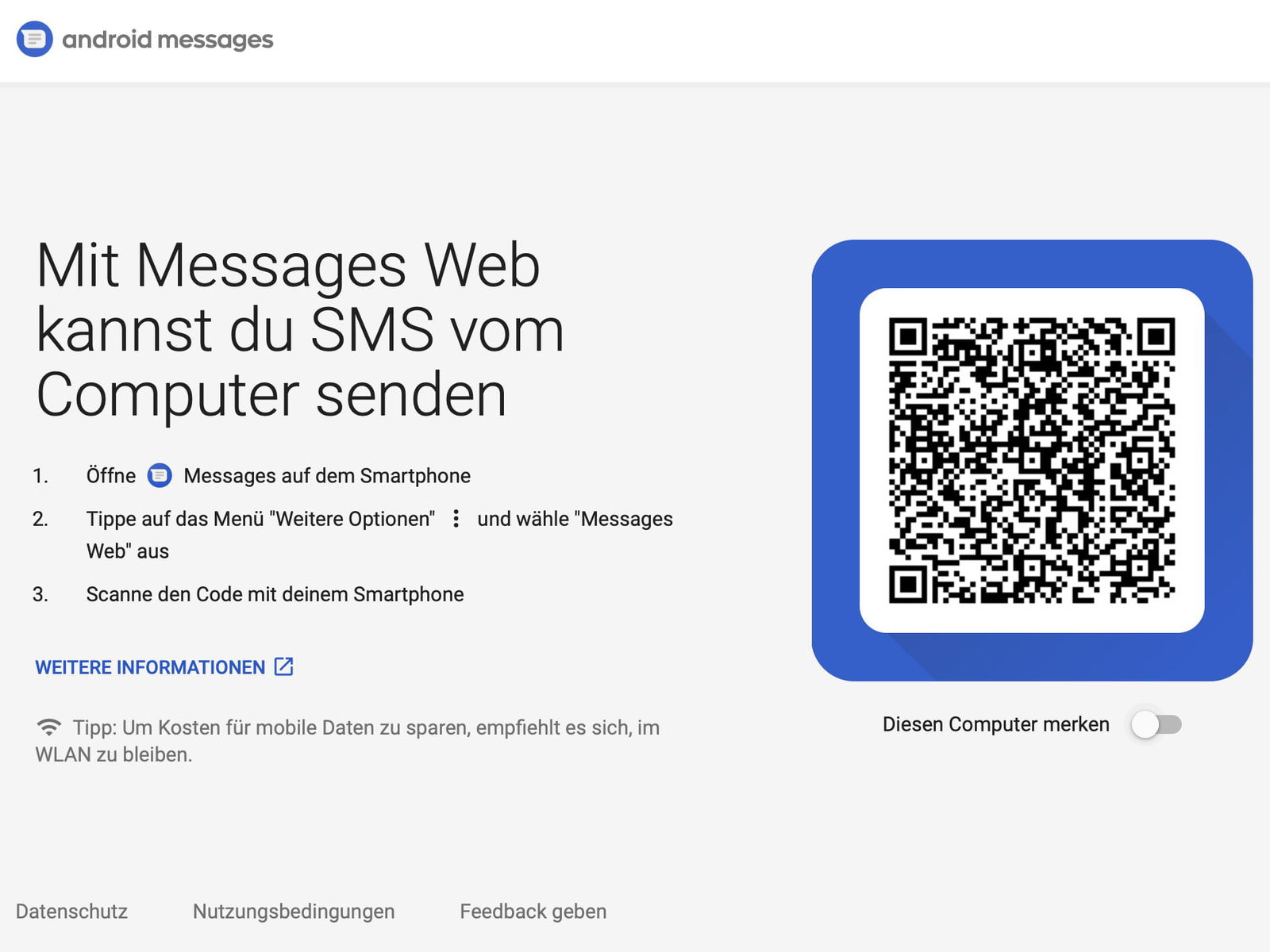 Nachrichten vom PC an Android senden