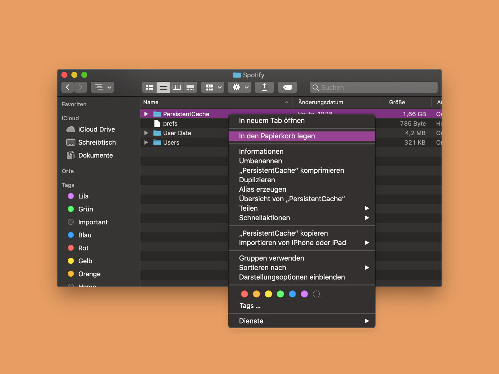 Mac: Spotify-Cache leeren