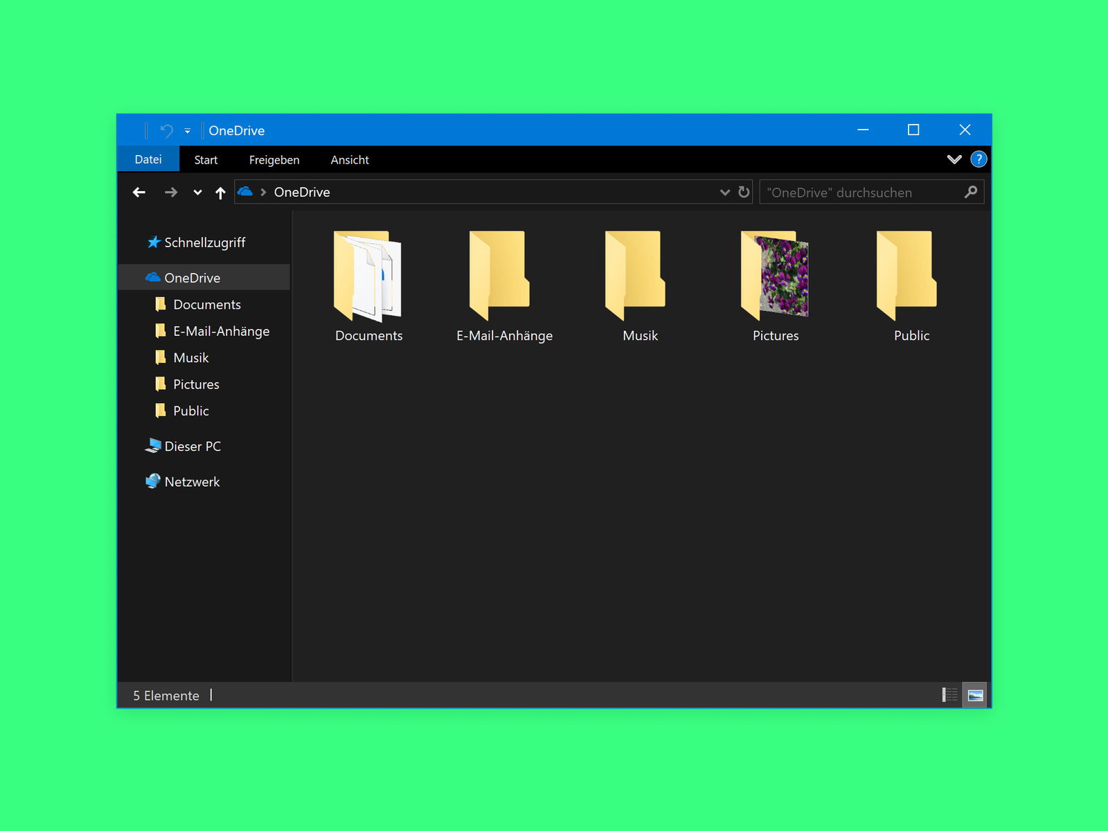 Dunkler Modus für Datei-Explorer