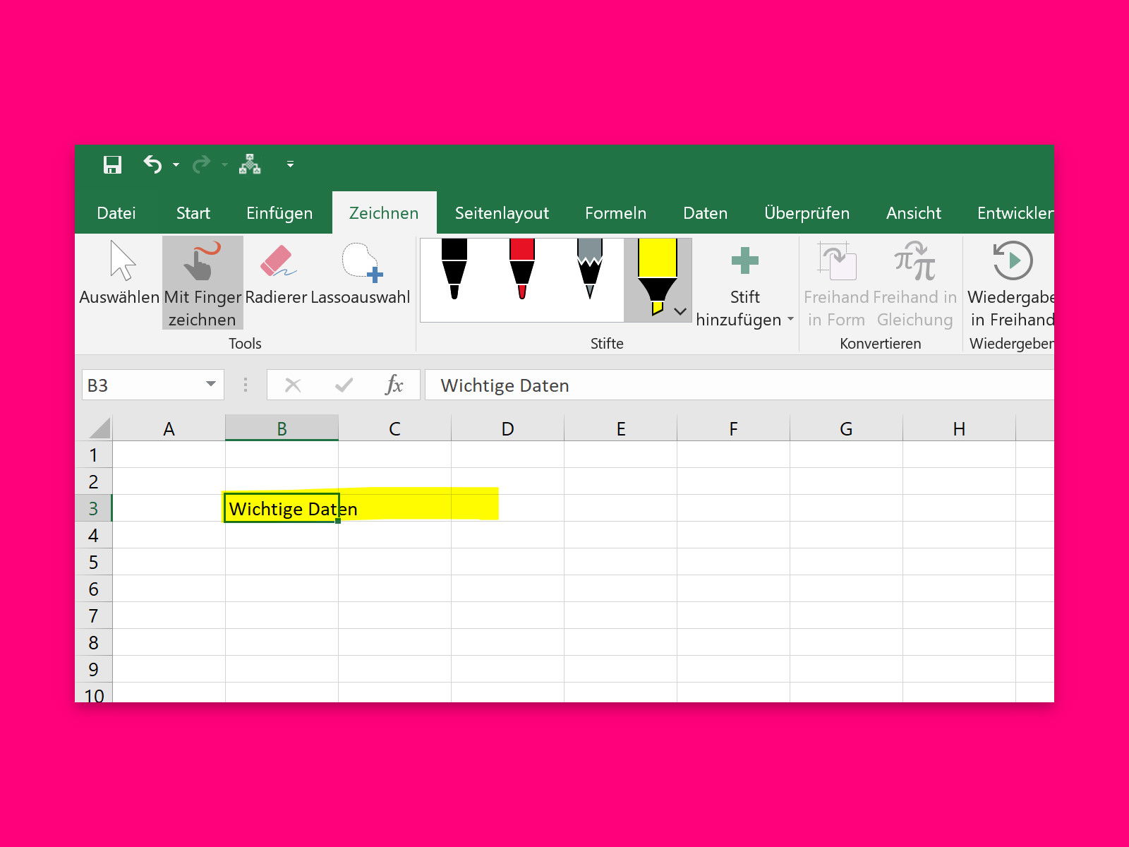 Zeichnen in Excel