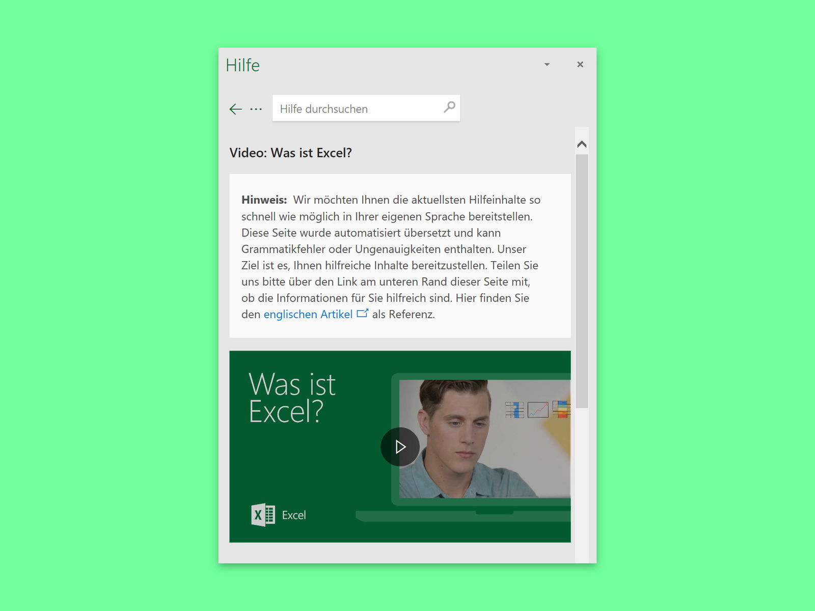 Kostenlose Video-Schulung für Excel