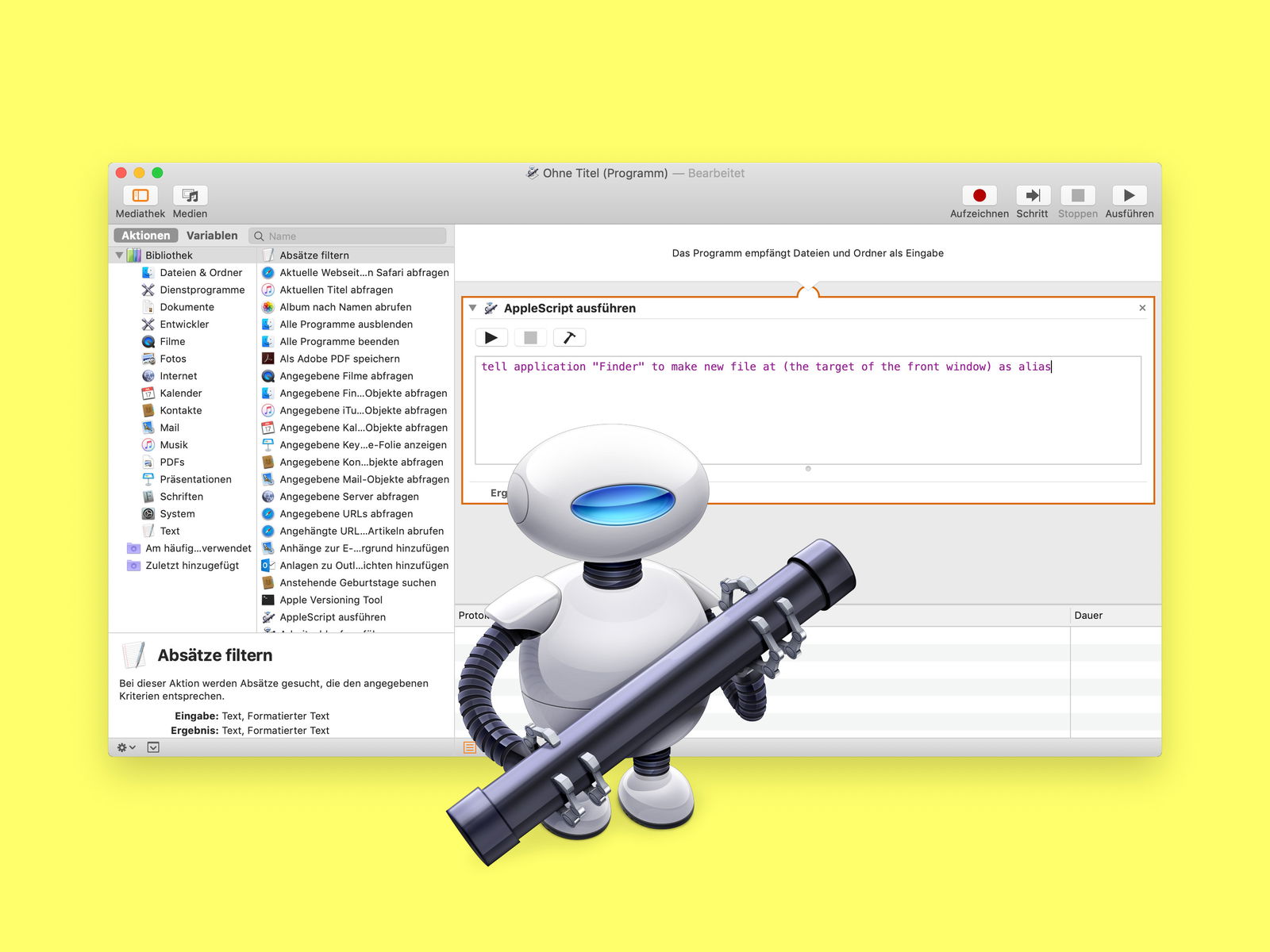 Mac: Neue Text-Datei im Ordner