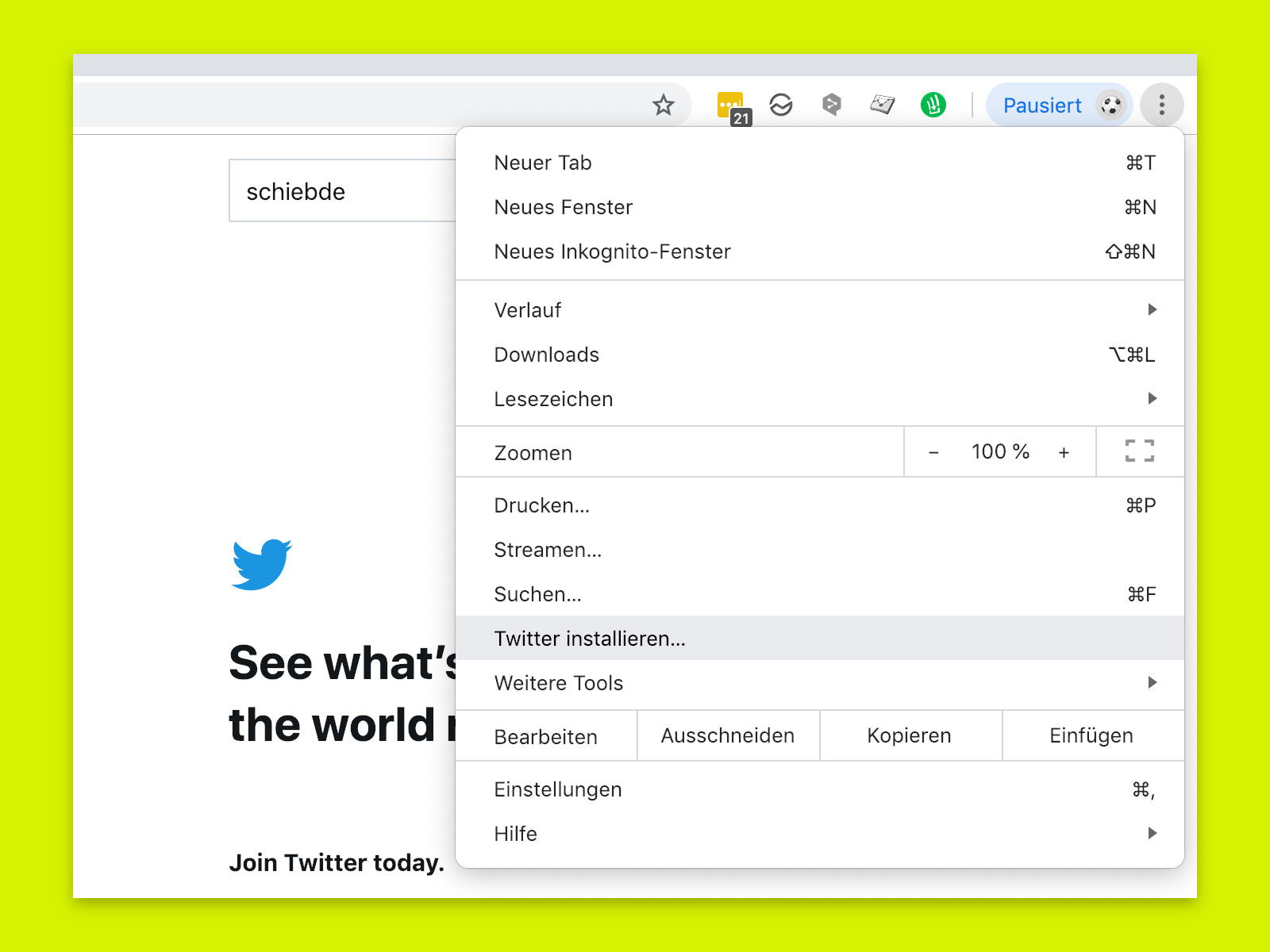 Chrome: Progressive Web Apps nutzen