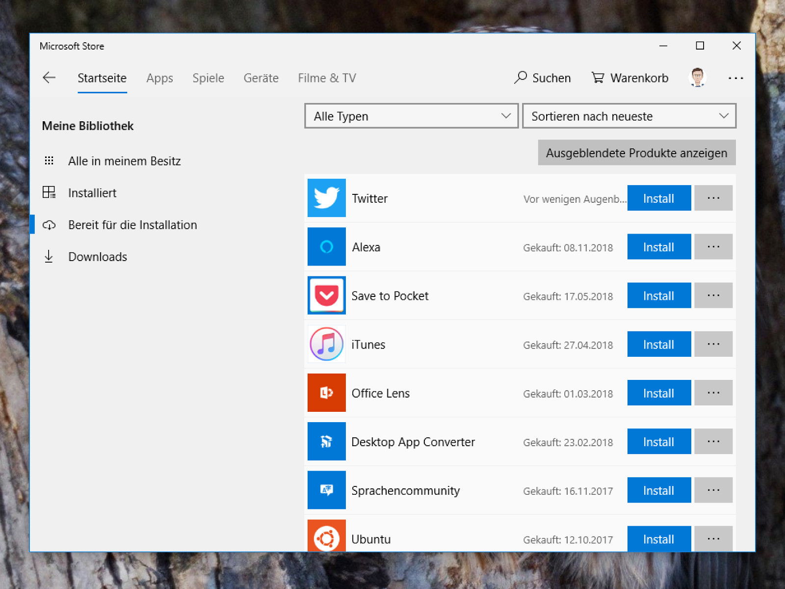 Apps neu installieren