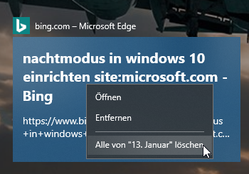 Löschen von Ereignissen aus der Timeline