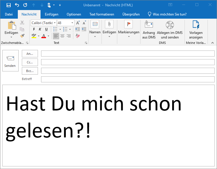 Verschicken einer E-Mail als Einschreiben