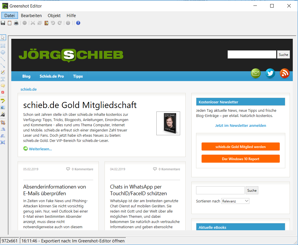 Komfortabel Screenshots machen: Greenshot