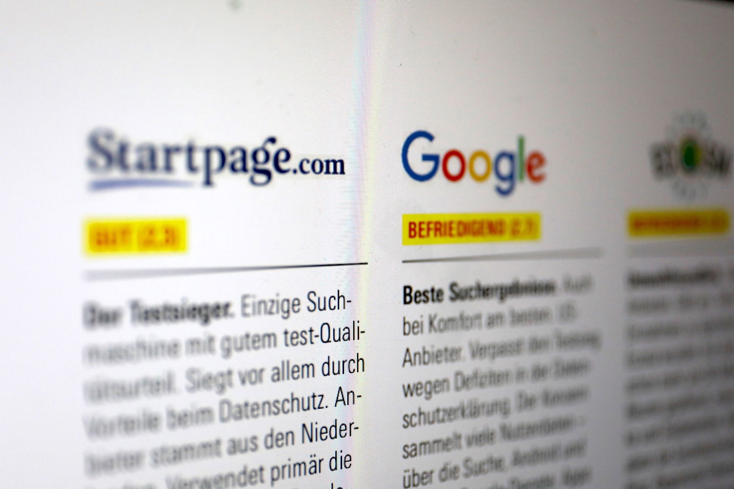 Die besten Suchmaschinen – laut Stiftung Warentest