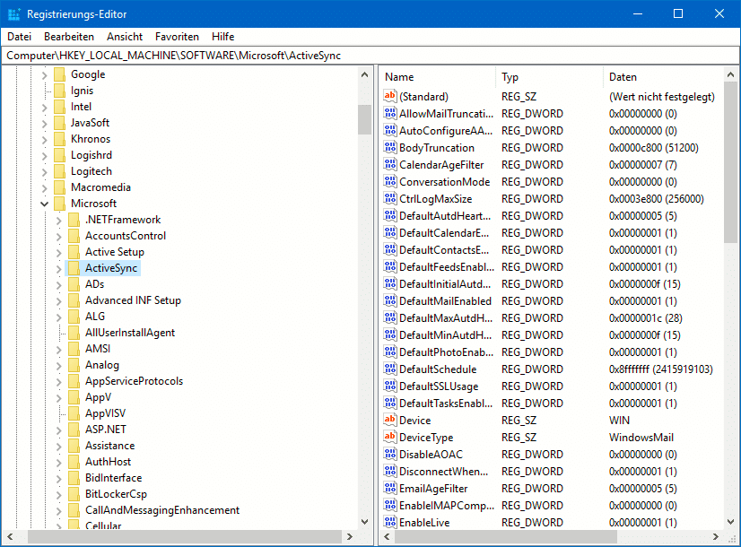 , Sichern der Registry von Windows