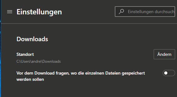Downloads im neuen Edge (Chromium) finden
