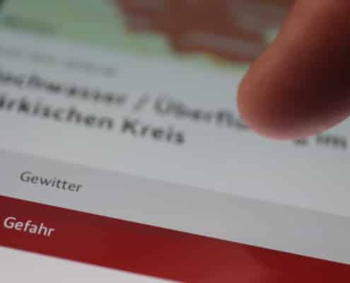 Warnungen per App, hier: NINA
